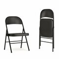 Flash Furniture HERCULES Series Double Braced Black Metal Folding Chair 2-BD-F002-BK-GG